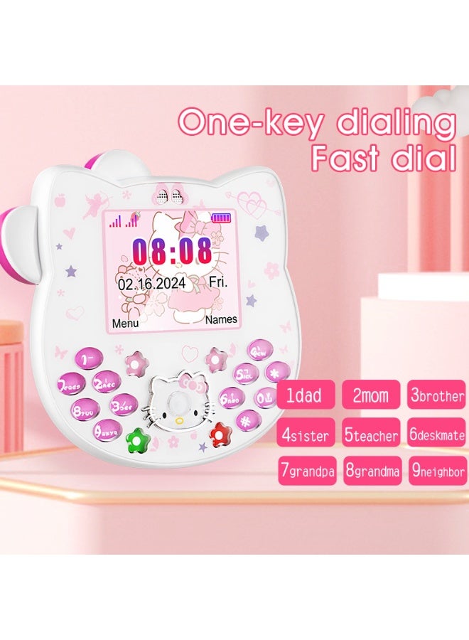 Hello Kitty Kids Phone - Button-Operated Bar-Style Mini Cartoon Phone, Cute & Compact, Portable Calling Device for Pupils  - Image 2