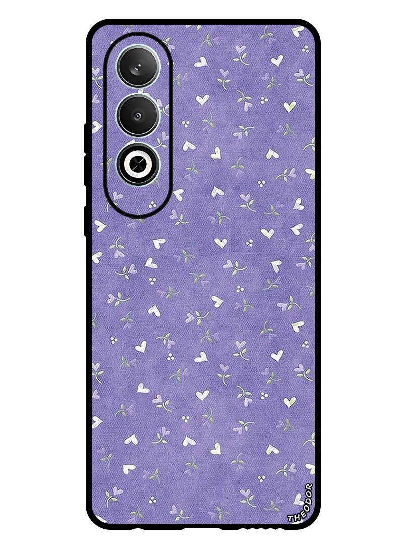 Theodor Protective Case Anti Scratch Shock Proof Bumper Cover For OnePlus Nord CE 4 Hearts Purple Background - Image 1