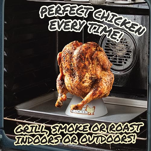 Cook's Choice Sittin' Chicken Ceramic Beer Can Steamer & Roaster-Easily Infuse Marinade & Sauce Flavors Into Your Meat- Wide Ceramic Base for Oven or Grill Use- Durable & Reusable for Thanksgiving & Holiday Parties - Image 2