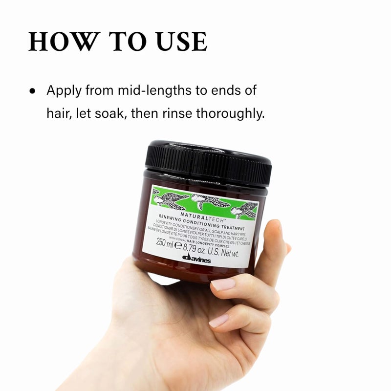 Davines Naturaltech RENEWING Conditioner, Gentle Nourishing And Moisturizing Action To Promote The Wellbeing Of The Scalp, 8.79 fl. oz. - Image 4