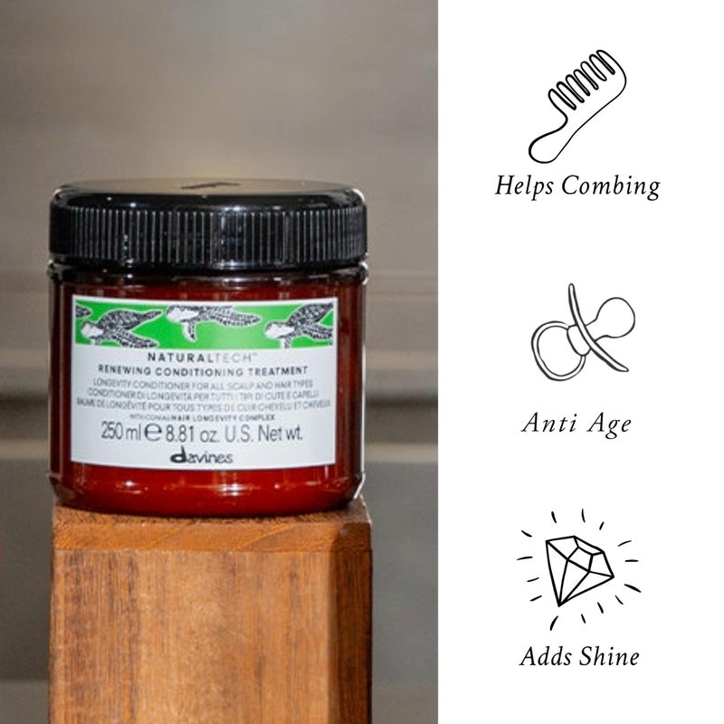 Davines Naturaltech RENEWING Conditioner, Gentle Nourishing And Moisturizing Action To Promote The Wellbeing Of The Scalp, 8.79 fl. oz. - Image 3