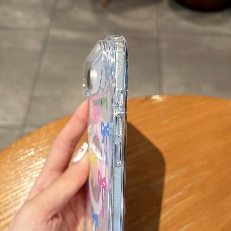 Bow Case for iPhone 17 Pro Max with Magsafe, Clear Colorful | Built-in Magnets, Cute Slim Clear Aesthetic Pattern Pretty Phone Case for Women Girl Kid, Anti-Yellowing Translucent Cover - Image 4