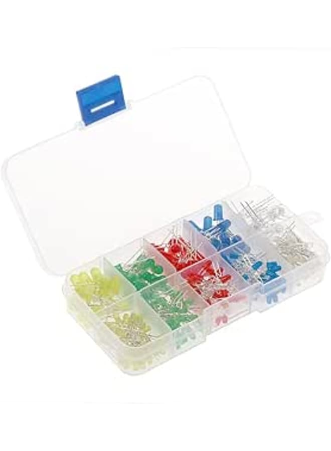 UNI-T Light Emitting Diodes,300pcs 3mm 5mm Assorted Color 2-pin Diffused LED Light Emitting Diodes Set with 5 Colors Electronic Components