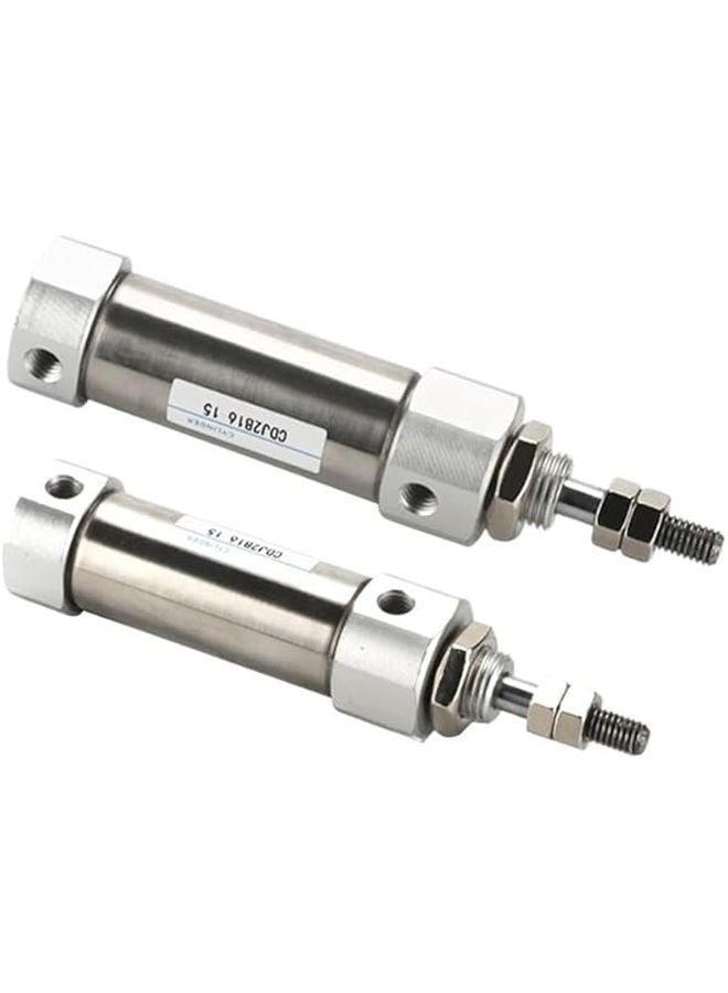 Mini Double Acting Pneumatic Air Cylinder Stainless Steel Single Rod Magnetic 10mm Bore 15mm Stroke - Image 2