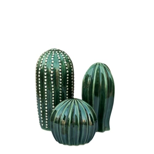 Craftribal Ceramic Cactus Decor Showpiece Set of 3 – Modern Green Succulent Figurines for Home, Office, Living Room, Shelf, Tabletop,Gift – Stylish Indoor Decoration, Boho Minimalist Design - Image 4