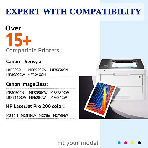 HaloFox Compatible Toner Cartridge Replacement for Canon 131 131H imageClass MF624Cw MF628Cw MF8280Cw LBP7100Cw MF8230Cn MF8080Cw for HP 131A 131X Printer (Black, Cyan, Yellow, Magenta, 4-Pack) - Image 5