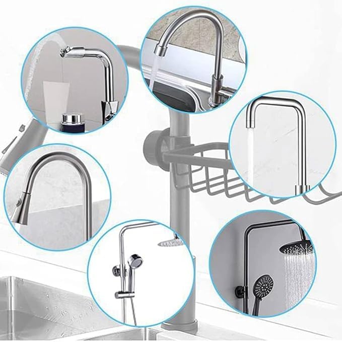 MIXEN Bathroom Non-Punching Storage Rack, Space Rust-Proof Bathroom Waterproof Storage Rack for Placing Shampoo, Shower Gel, Kitchen Storage Shelves, Storage Shelves (Silver) - Image 4