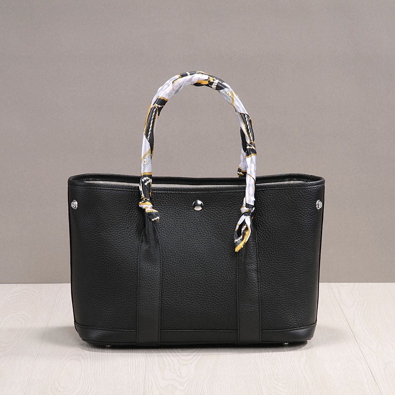 2025 Party Casual Shopping Bag Litchi Pattern First Layer Cowhide Garden Bag Genuine Leather Handheld Classic Women'S Bag - Image 1