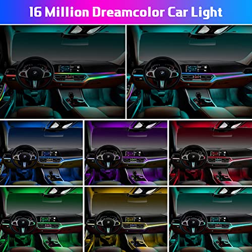 Amki Acrylic Interior Car LED Strip Light RGB Dreamcolor 10 in1 with Wireless APP, 175 inches 593 LED 16 Million Color Fiber Optic Automotive Ambient Light Kits Music Sync Sound Activated Car Neon Lights - Image 4
