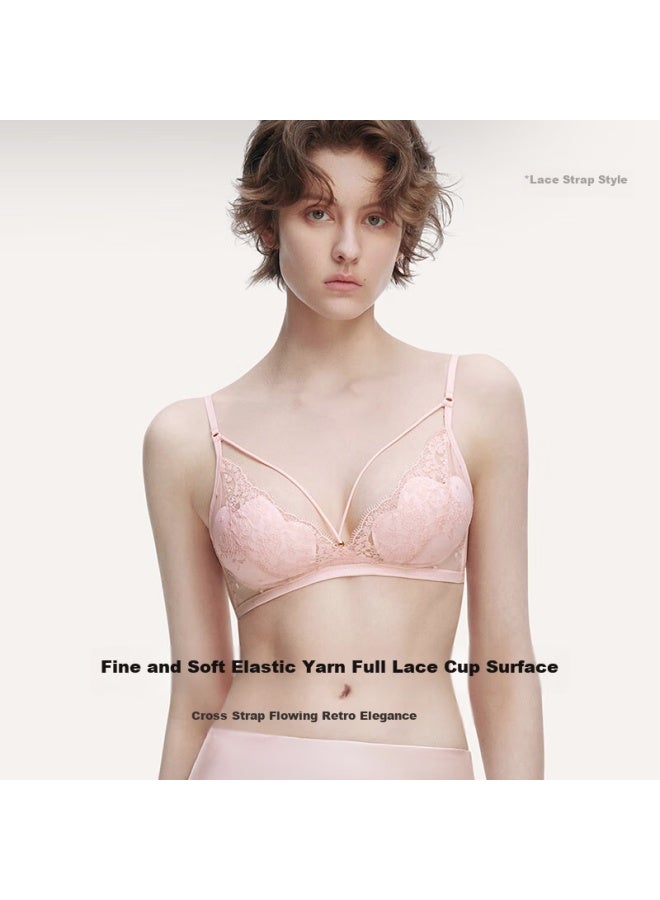 Ubras Yushuxin Same Style Lace Sheer Cat Claw Cup Push-up Bra Without Steel Ring Back Hook Bra Moon Rock Xl+ - Image 1
