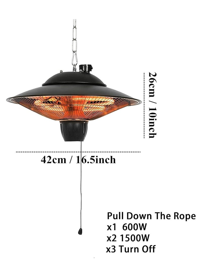 Patio Hanging Patio Heater, Mounted Electric Heater, Instant Warm Outdoor Heater for Outdoor/Indoor Use, 220V  - Image 2