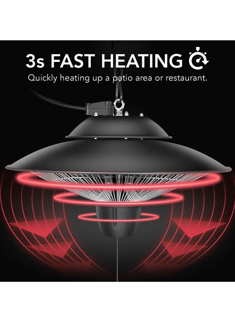 Patio Hanging Patio Heater, Mounted Electric Heater, Instant Warm Outdoor Heater for Outdoor/Indoor Use, 220V  - Image 3