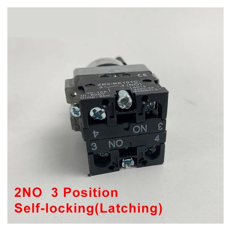 XB2 BD33 مفتاح دوار اختياري 20 قطعة 22 مم 2 3 موقف قفل لحظي إعادة ضبط 1NO 2NO 1NO1NC - Image 3