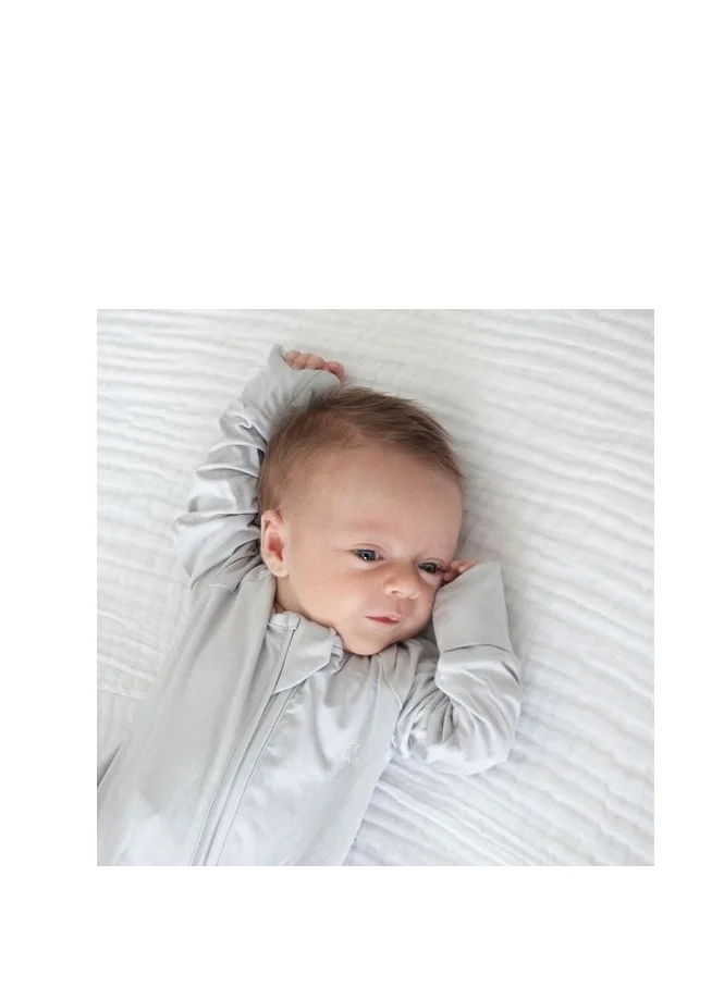 Anvi Baby Organic Zipper Romper  95% Bamboo 5% Spandex Cloudy Grey 0 to 3 months