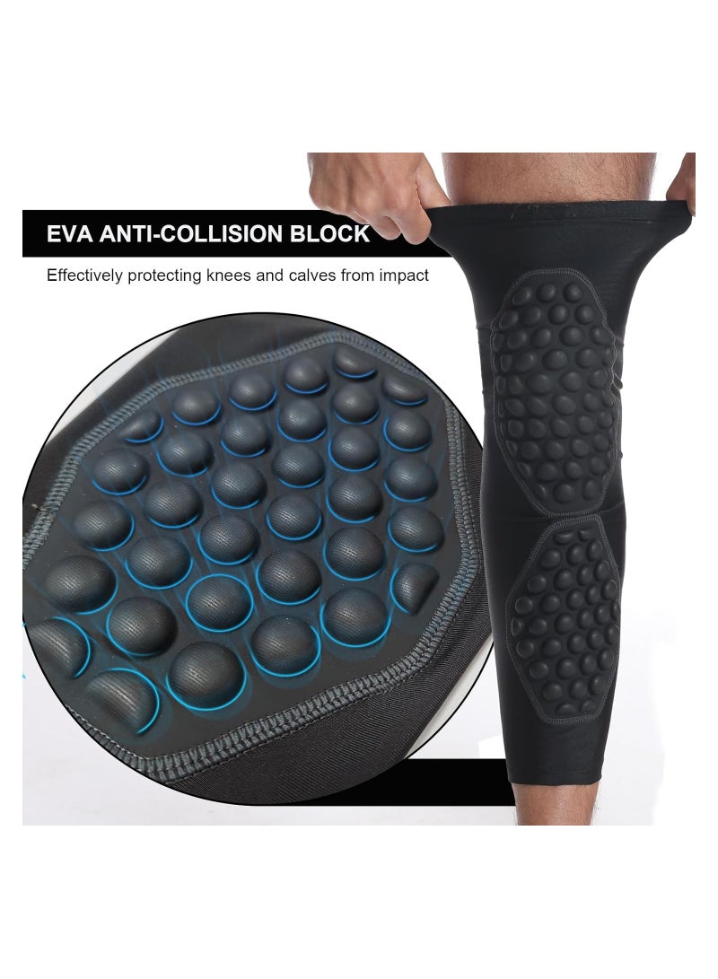 SYOSI Volleyball Knee Calf Pads for Adults Compression Leg Sleeves Protection for Youth Adults Sports Football, Basketball, Running (Large, Black)  - Image 4