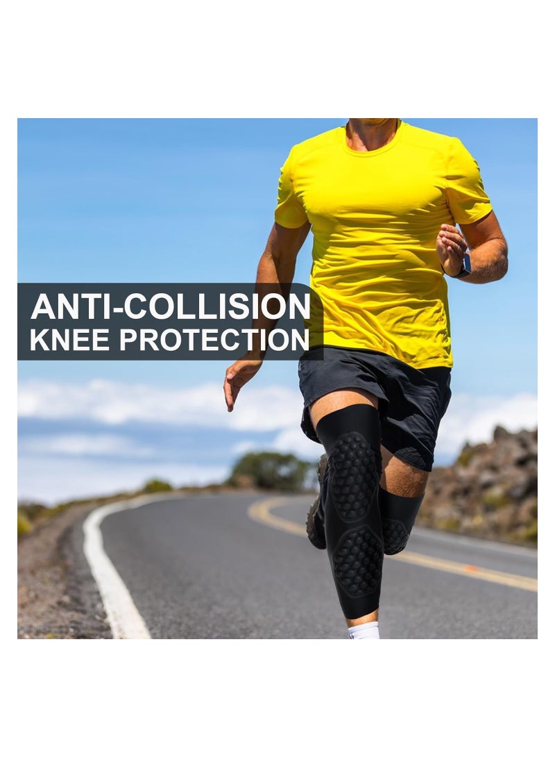 SYOSI Volleyball Knee Calf Pads for Adults Compression Leg Sleeves Protection for Youth Adults Sports Football, Basketball, Running (Large, Black)  - Image 3