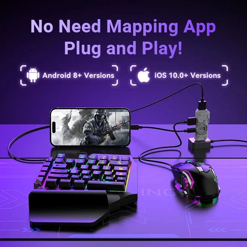 Gamwing M9 Mobile Gaming Keyboard and Mouse Converter, Supports Android iOS Game Controller - Image 3