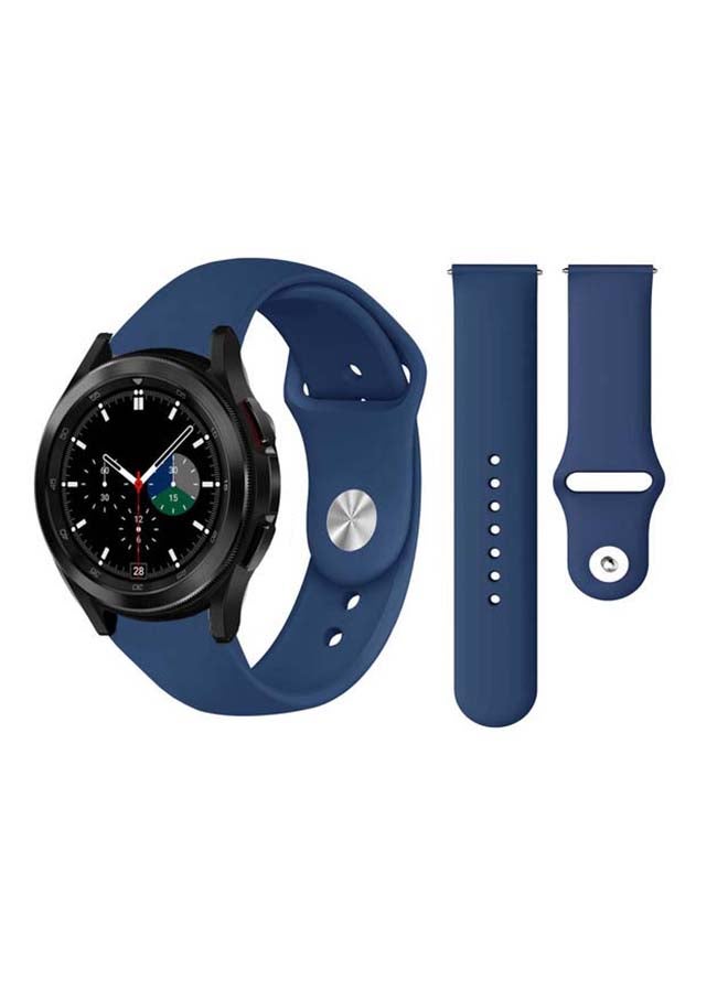 Perfii Solid Silicone Replacement Band for Samsung Galaxy Watch4 42/46mm Blue - Image 1