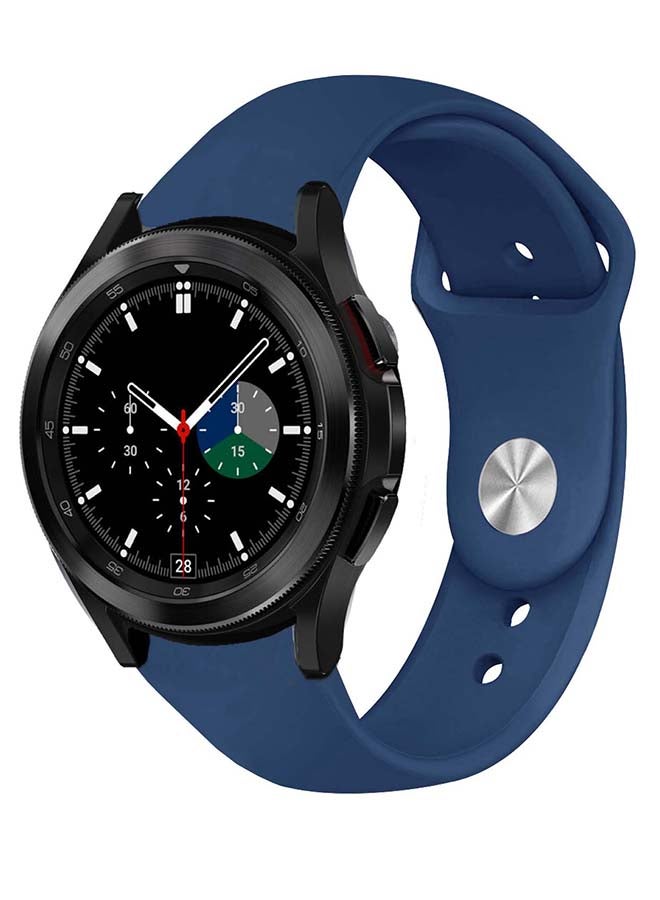Perfii Solid Silicone Replacement Band for Samsung Galaxy Watch4 42/46mm Blue - Image 2