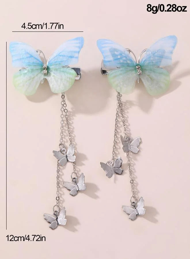 Take Two  Set of 2 - Butterfly Decor Chain Hair Clip for Women | Best Price UAE
