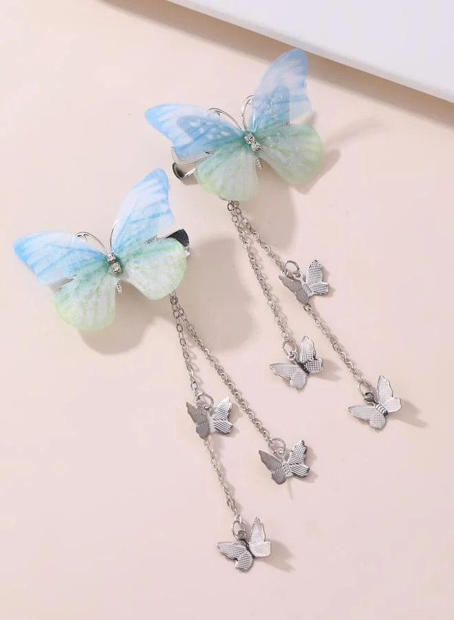 Take Two  Set of 2 - Butterfly Decor Chain Hair Clip for Women | Best Price UAE