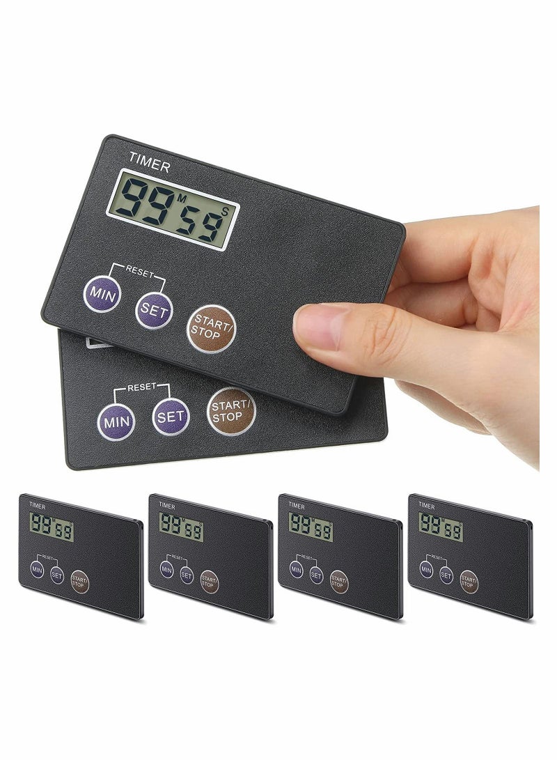 NIBEMINENT 4 Pieces Magnetic Digital Kitchen Timer by Professional Chefs Lightweight Cooking Baking Portable Countdown Alarm - Image 1