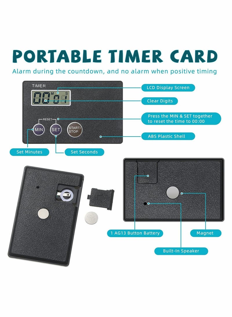 NIBEMINENT 4 Pieces Magnetic Digital Kitchen Timer by Professional Chefs Lightweight Cooking Baking Portable Countdown Alarm - Image 3