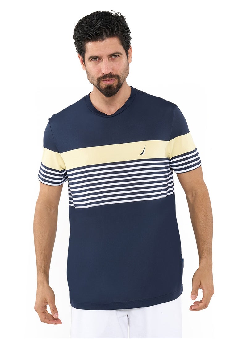NAUTICA Contrast Striped Relaxed Dry-fit Crew Neck T-shirt  - Image 1