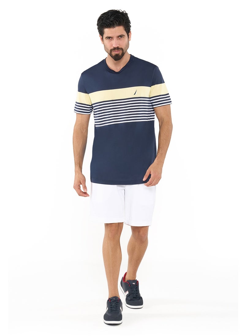 NAUTICA Contrast Striped Relaxed Dry-fit Crew Neck T-shirt  - Image 4