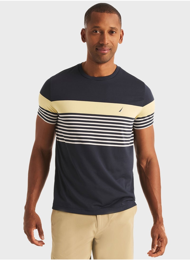 Men's Navy Striped Round-Neck T-Shirt – Comfy Polyester for a Trendy and Casual Wardrobe Refresh! - pzsku/Z1B27E141C903006EAC86Z/45/_/1737095291/d13f52ea-d38a-4955-b0ad-8d7ad3068cfe