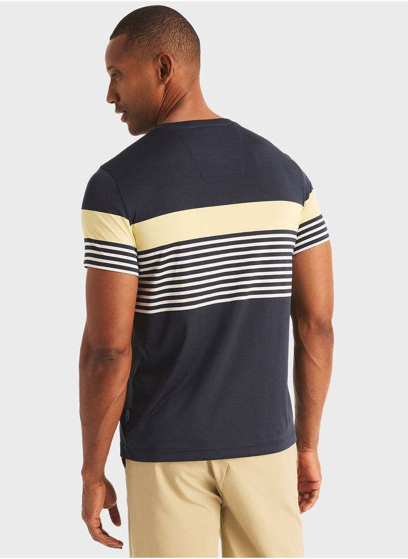 Men's Navy Striped Round-Neck T-Shirt – Comfy Polyester for a Trendy and Casual Wardrobe Refresh! - pzsku/Z1B27E141C903006EAC86Z/45/_/1737095292/f759ffb3-a9f3-4ccb-a8a7-a6a59c78e9a3