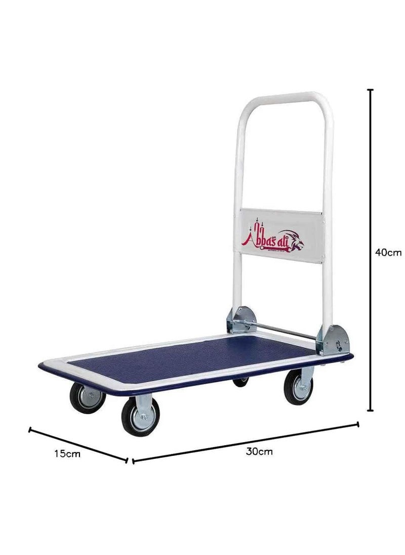 ABBASALI Platform Trolley Cart,Heavy Duty Trolley with Anti Slip Metal Platform | Trolly with Foldable Handle | 360° Swivel Wheels Trolly Cart for Loading and Moving With Gloves & Goggle (2, 150 Kg)  - Image 3