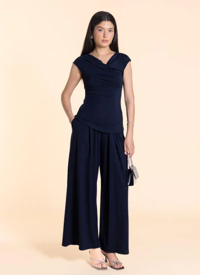 SHAPES SOFT COWL NECK TOP SET