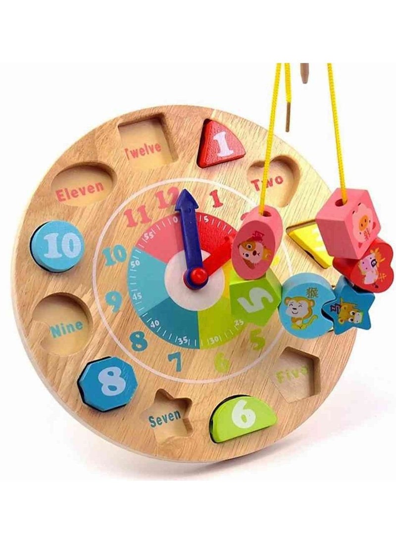 UKR Wooden Clock Bead Game | Animal Numbers Puzzle | Time Learning Toy for Kids | Early Learning Educational Game - Image 3