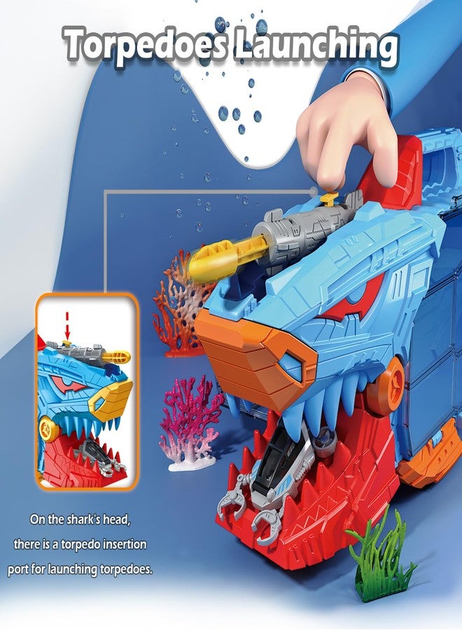 Frontoytall Shark Toy & Deep Sea Creatures Ocean Animal Toys with Truck Cars, 18 Piece Educational Playset for Kids Ages 3+ Years Old, Indoor & Outdoor Play, Preschool Learning Bath for Boys Girls - Image 3
