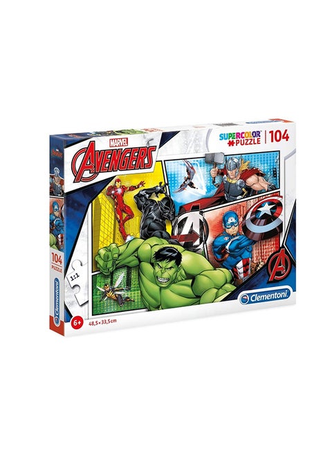 Supercolor Puzzle-The Avengers-104 Pieces, Multi-Coloured
