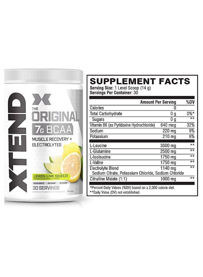 SCIVATION Xtend BCAA Supplement - Lemon Lime 30 Servings - Image 2