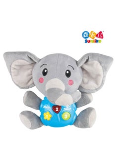 Generic 0-2 Years Old Baby Soothing Plush Doll Doll Sound And Light Music Toy-Color:Cute Elephant  - Image 2