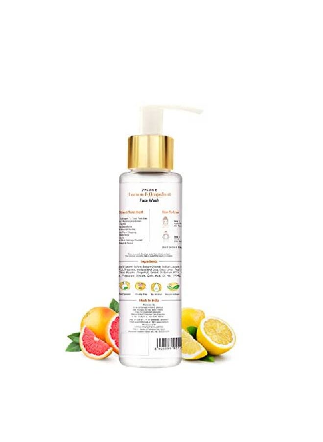 Lemon and Grapefruit Face Wash Prevents Pore Clogging Lightens Dark Spots with Lemon Peel Grapefruit Seed Extracts Give You Fresh & Detoxed Skin100ml