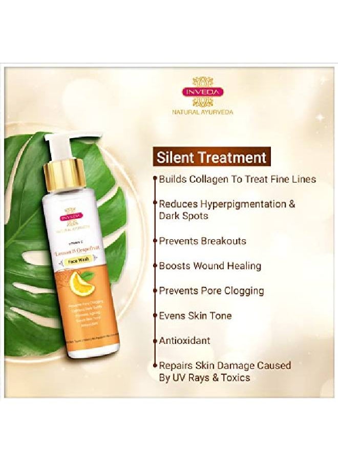 Lemon and Grapefruit Face Wash Prevents Pore Clogging Lightens Dark Spots with Lemon Peel Grapefruit Seed Extracts Give You Fresh & Detoxed Skin100ml