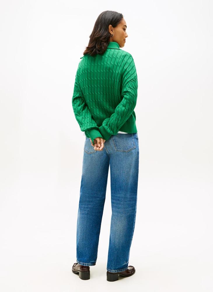 TOMMY HILFIGER Logo Half Zip Up Sweater - Image 2