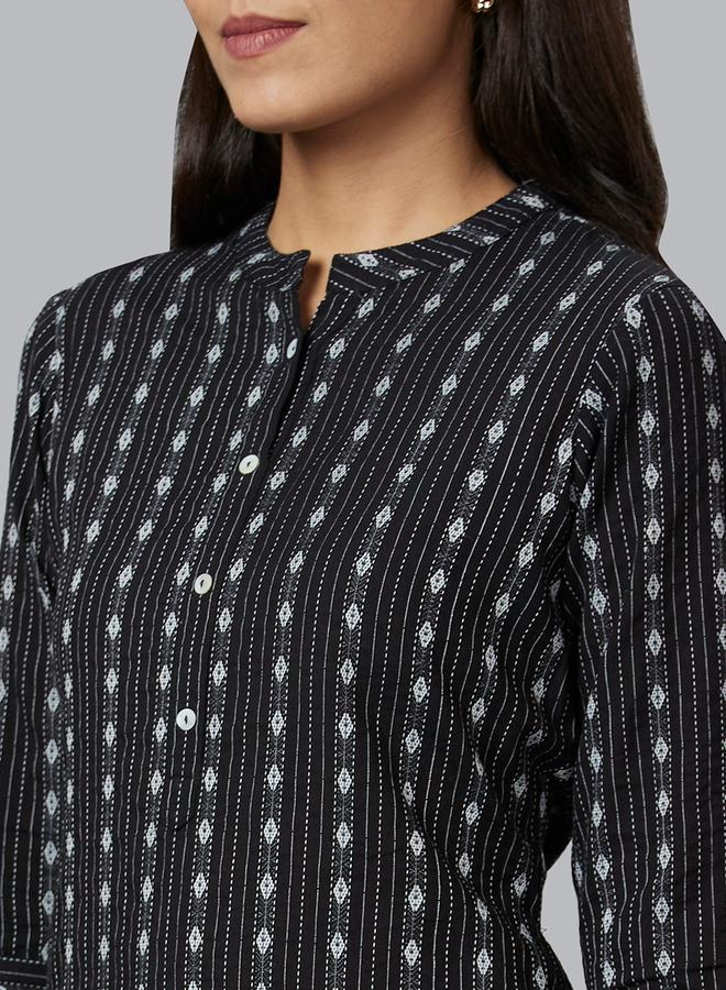 globus Printed Mandarin Collar Pure Cotton Kurta - Image 5