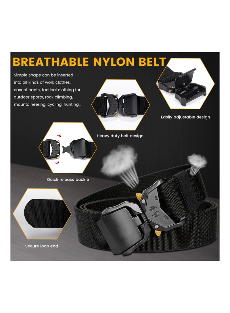 SYOSI Tactical Belt, Nylon 1.5 inch Adjustable Military Belts with Heavy-Duty Quick-Release Buckle for Men Women - Image 3