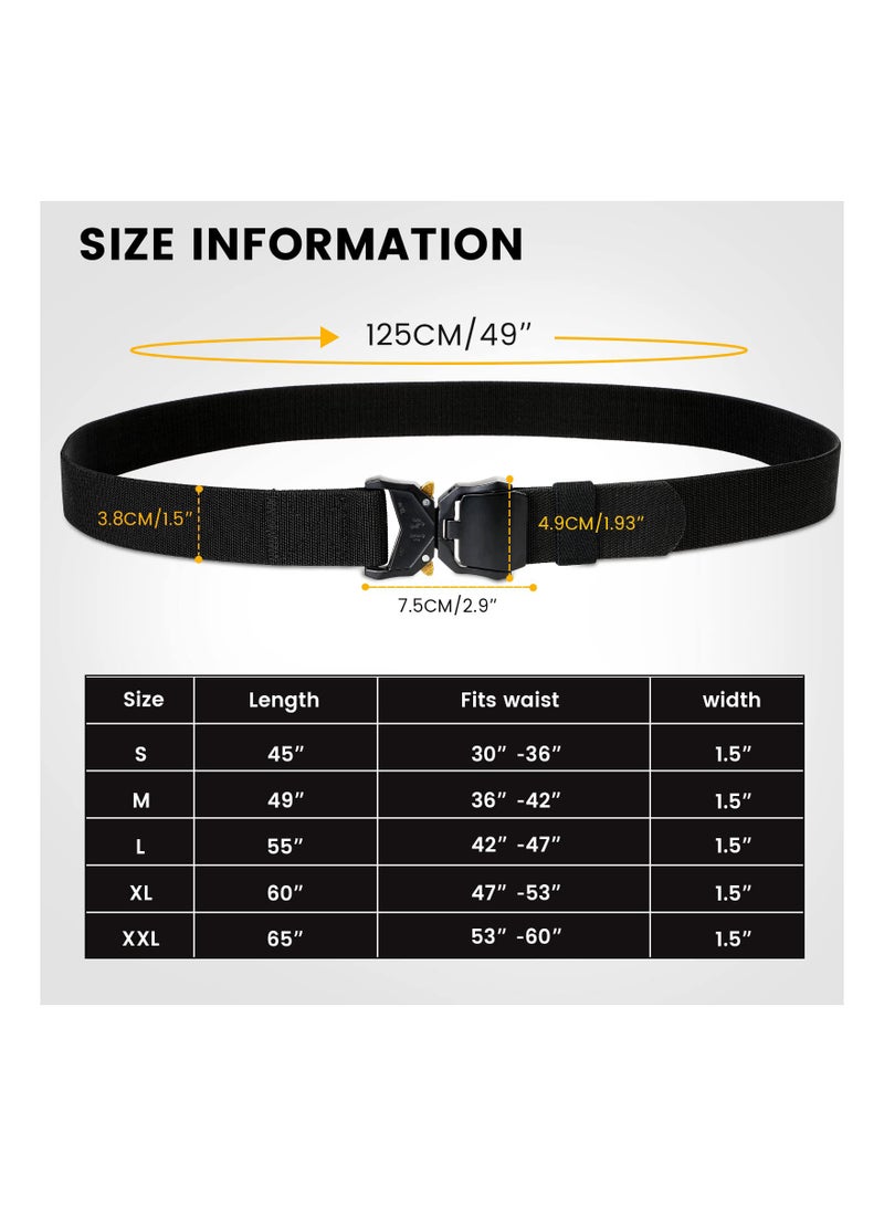 SYOSI Tactical Belt, Nylon 1.5 inch Adjustable Military Belts with Heavy-Duty Quick-Release Buckle for Men Women - Image 5