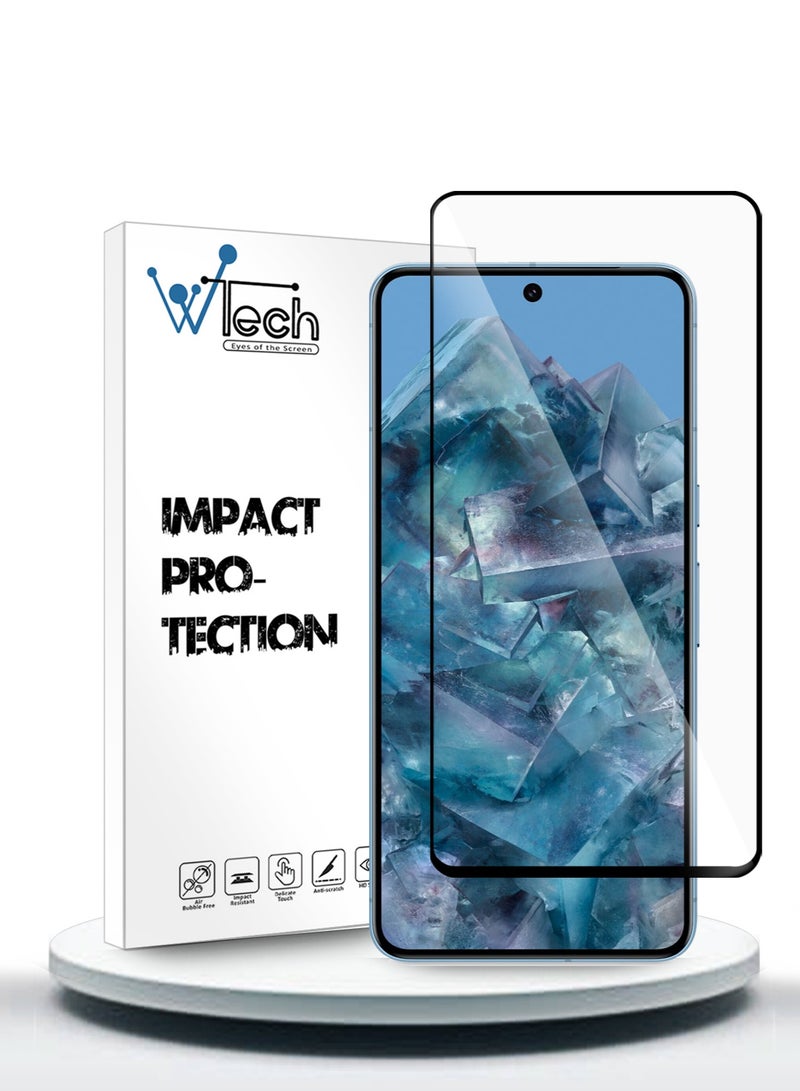 Wtech Google Pixel 8 Pro 5G 2023 Premium E2E Full Glue Full Cover Tempered Glass Screen Protector (MSGECN) - Clear/Black - Image 1