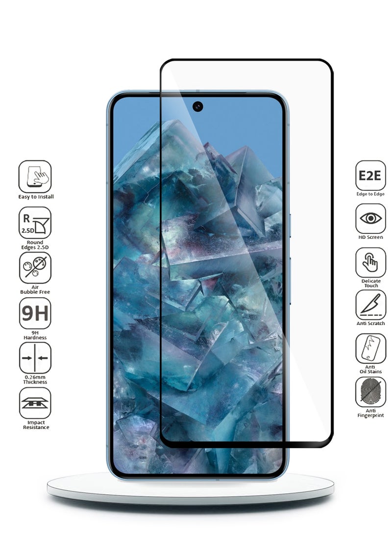 Wtech Google Pixel 8 Pro 5G 2023 Premium E2E Full Glue Full Cover Tempered Glass Screen Protector (MSGECN) - Clear/Black - Image 2