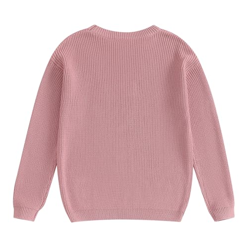 DSORVICD Mommy and Me Outfits Mama and Mini Long Sleeve Knit Sweater Pullover Mother Baby Daughter Matching Outfit Pink - Image 4