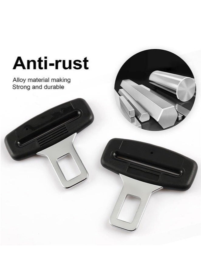 قطعتان مشبك حزام الأمان الأسود للسيارة عالمي لمعظم المركبات - Image 3