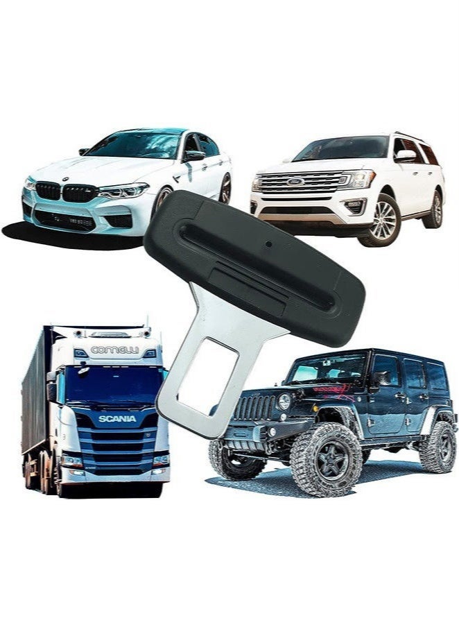 قطعتان مشبك حزام الأمان الأسود للسيارة عالمي لمعظم المركبات - Image 4