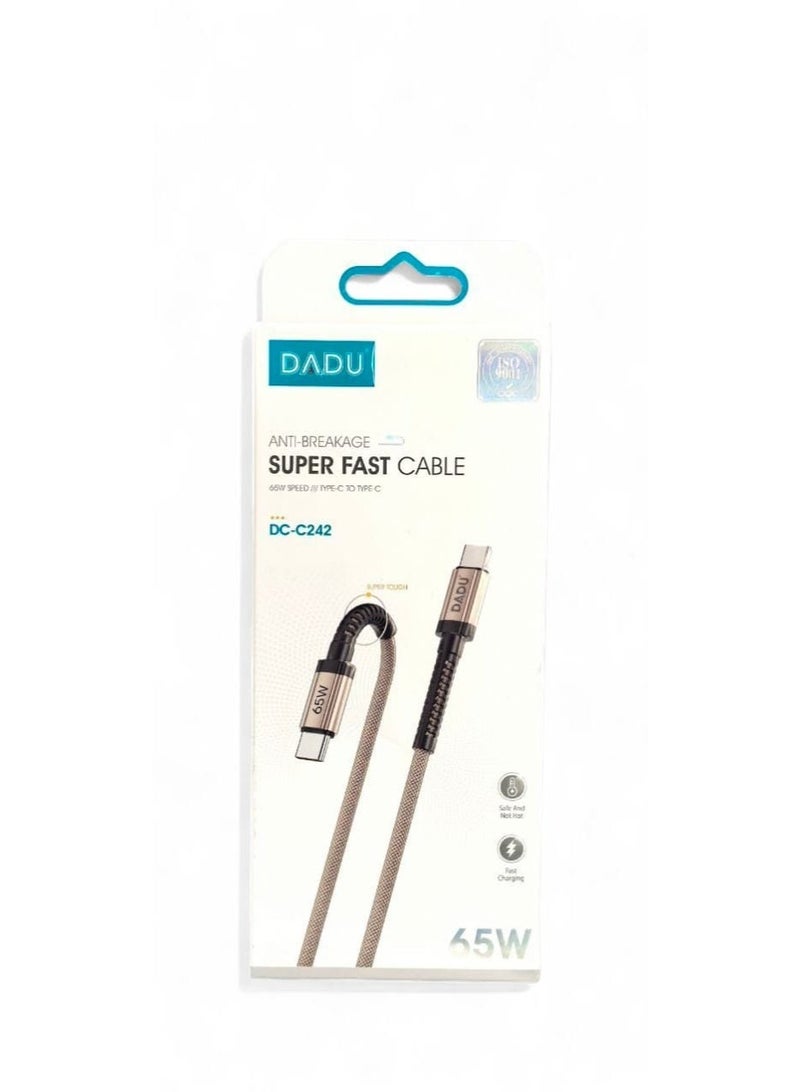 JMD DADU Braided USB-C to Lightning Cable for iPhone, Fast Charging 65W – Pack of 1, Durable Nylon, Apple MFi Certified, 1.2m - Image 1